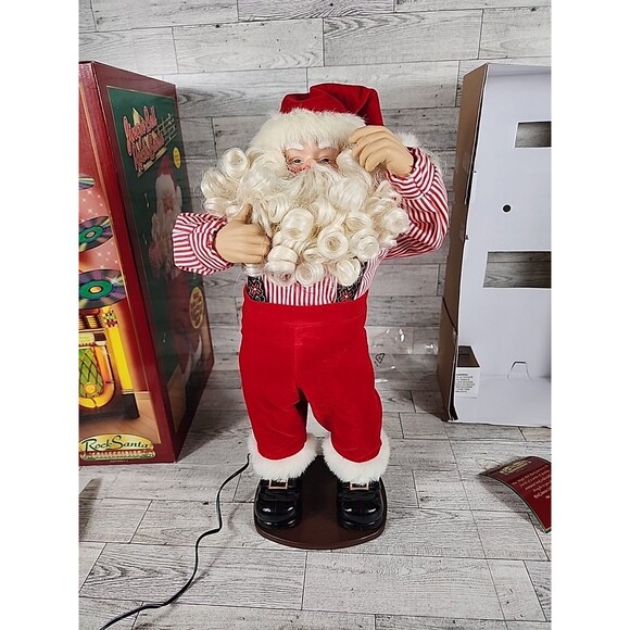 Vintage 1998 Jingle Bell Rock Santa Claus Animated Dancing Musical Tested Works - Picture 10 of 14
